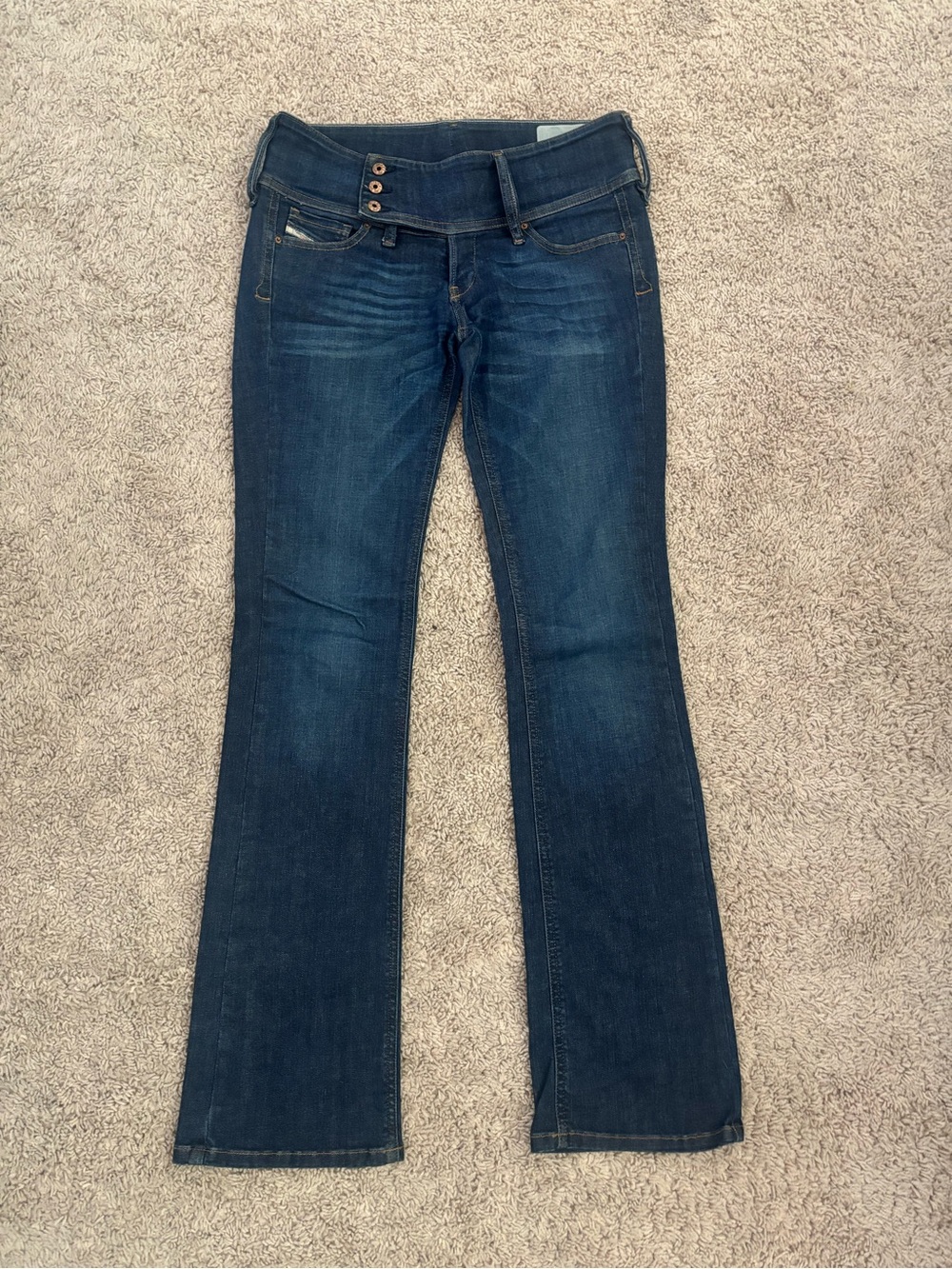 Y2K 2000s low rise jeans Diesel Dark Blue bootcut size 6